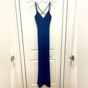 Navy blue long formal dress